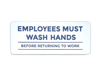 Employees Must Wash Hands Sign - White/Blue
