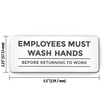 Employees Must Wash Hands Sign - White - Image 3