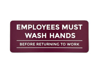 Employees Must Wash Hands Sign - Burgundy