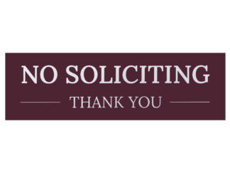 No Soliciting/Thank You - Burgundy