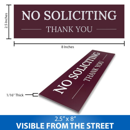 No Soliciting/Thank You - Burgundy - Image 2